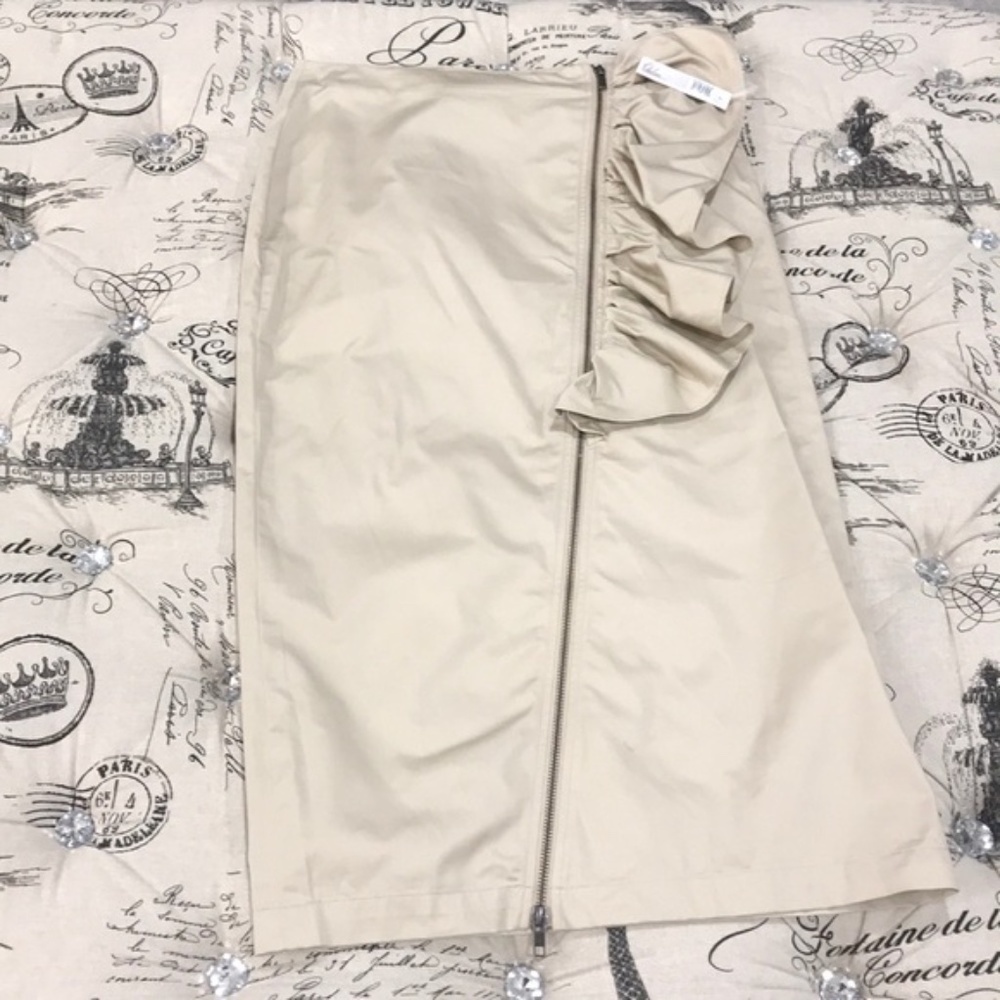 Chelsea28 Asymmetrical Zip Ruffle Midi Skirt - Picture 2 of 7
